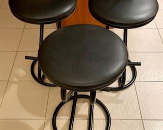 (3) Faux Leather Bar Stools 