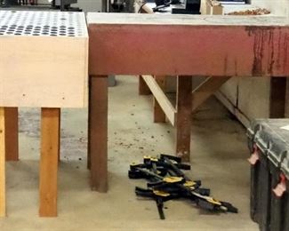 Custom Built Downdraft Table, 36" x 52" x 21.5", And Wood Shop Bench, 37" x 48" x 24"