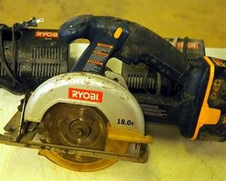 Ryobi Cordless 5.5" Circular Saw, Model P501, Includes Battery And 2 Chargers