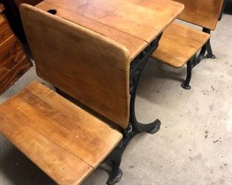 002 Antique School Desk Seat