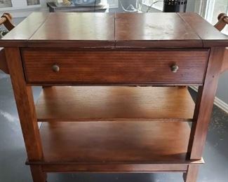 009 Solid Wood Utility Serving Cart