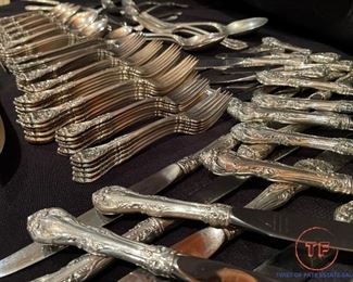 Large Set of GORHAM King Edward STERLING Silver Flatware