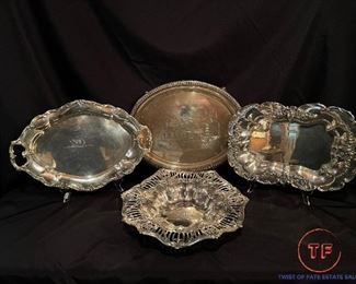 LARGE STERLING Silver Platters