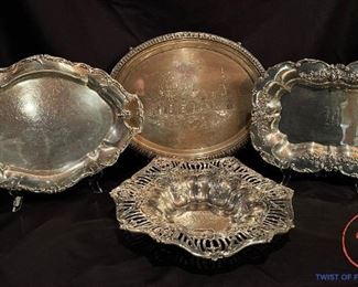 LARGE STERLING Silver Platters