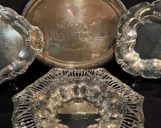 LARGE STERLING Silver Platters