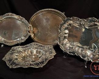LARGE STERLING Silver Platters
