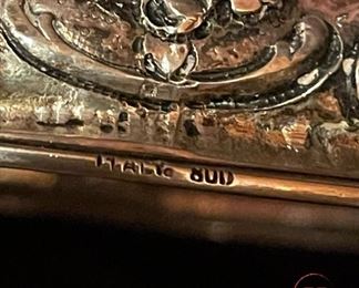 Italian .800 SILVER Candlesticks and Cherub Trinket Box