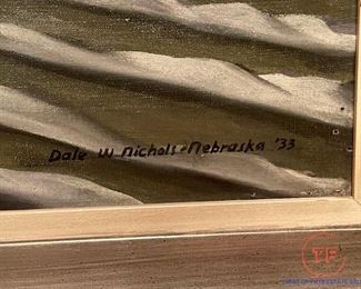 DALE NICHOLS&nbsp;"Sanley Farm" Original Oil on Canvas - Dated 1933 (31 1/2" X 27 1/2" Including Frame)