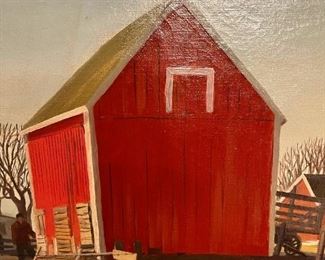DALE NICHOLS&nbsp;"Sanley Farm" Original Oil on Canvas - Dated 1933 (31 1/2" X 27 1/2" Including Frame)