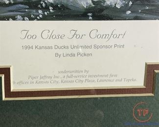 Signed Limited Edition Framed Print "Too Close For Comfort" by Linda Picken