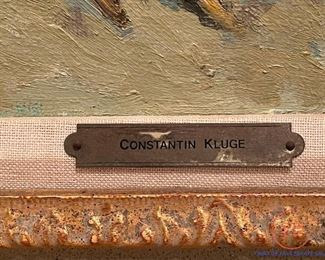 CONSTANTIN KLUGE (1912 - 2003) - Oil Painting on Canvas - Cafe Le Rallye - 28" x 36" (sight)