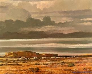 ERIC SLOANE "Western Sky" Original Oil On Masonite (49" x 37" Including Frame)