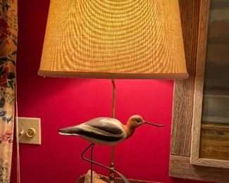 Hand Carved Bird Decoy Lamp by Jack Donelan