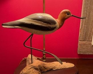 Hand Carved Bird Decoy Lamp by Jack Donelan