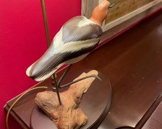 Hand Carved Bird Decoy Lamp by Jack Donelan