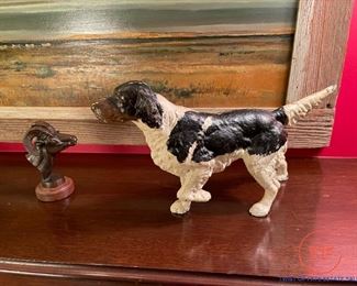 Antique Cast Iron Hubley Dog Door Stop