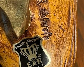 Golden Crown Porcelain Ducks with Brass Feet