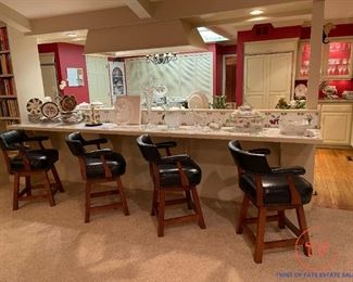 Leather Studded Swivel Barstools