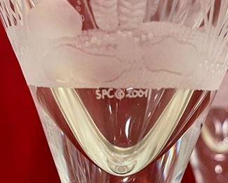 SPC Crystal Wine Glasses with Seahorse Engraving