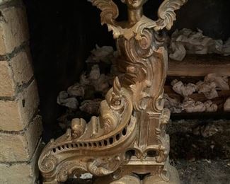 Antique Cast Figural Andirons