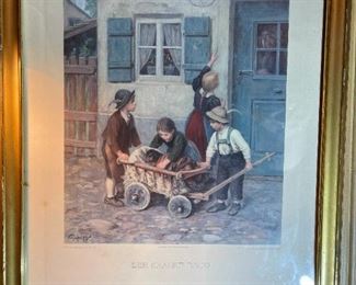 (The Sick Dachshund) "Der Kranke Dackl"
Etching by Franz Hanfstaengl 