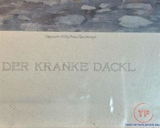 (The Sick Dachshund) "Der Kranke Dackl"
Etching by Franz Hanfstaengl 