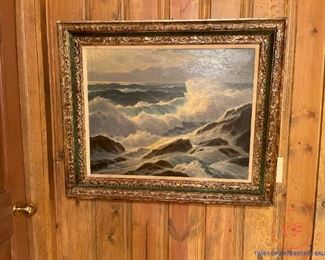 WILLIAM COLUMBUS EHRIG (1892 - 1969) - Oil Painting on Canvas - Maine Coastal Seascape - 28" x 22"