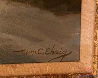 WILLIAM COLUMBUS EHRIG (1892 - 1969) - Oil Painting on Canvas - Maine Coastal Seascape - 28" x 22"