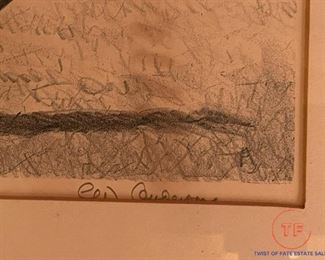 Pencil Drawing of Horses by CW ANDERSON