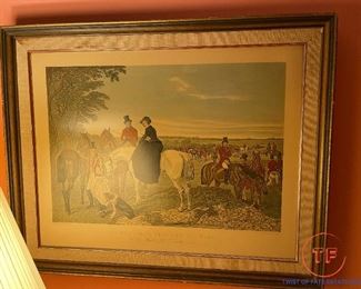 Hand Colored Lithograph J.F Herring's "The Meet"