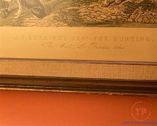 Hand Colored Lithograph J.F Herring's "The Meet"