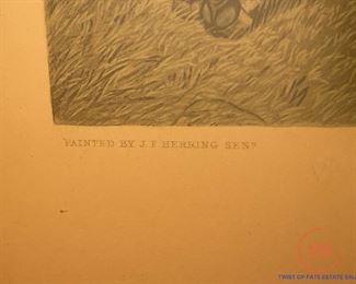 Hand Colored Lithograph J.F Herring's "The Meet"