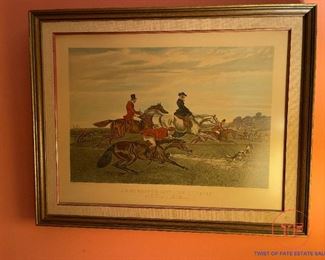 Hand Colored Lithograph J.F Herring's "The Run"