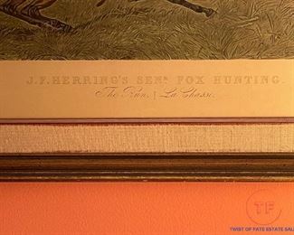 Hand Colored Lithograph J.F Herring's "The Run"