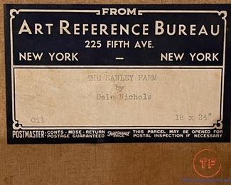 DALE NICHOLS&nbsp;"Sanley Farm" Original Oil on Canvas - Dated 1933 (31 1/2" X 27 1/2" Including Frame)