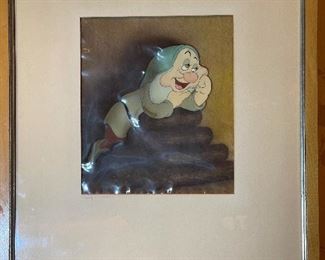 ORIGINAL Walt Disney Studios Gouache on Celluloid: Sleepy from the Movie Snow White by Courvoisier Galleries