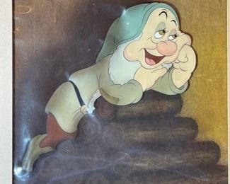 ORIGINAL Walt Disney Studios Gouache on Celluloid: Sleepy from the Movie Snow White by Courvoisier Galleries