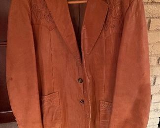 Vintage Scully Leatherware  Western Leather Jacket with Embroidered Design