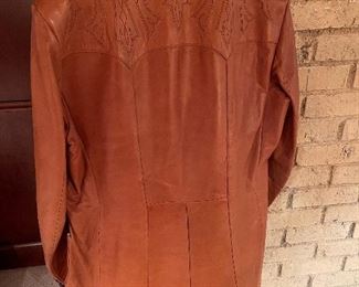 Vintage Scully Leatherware  Western Leather Jacket with Embroidered Design