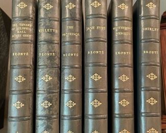 BRONTE SISTERS - c1920 6 Volume Half Leather Set - Robert Riviere & Son, London