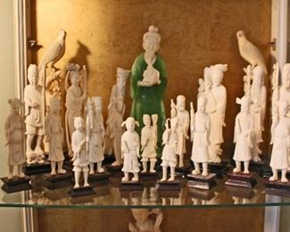 Ivory Birds, Figurines Of Children, Chinese Carved Ivory Figures