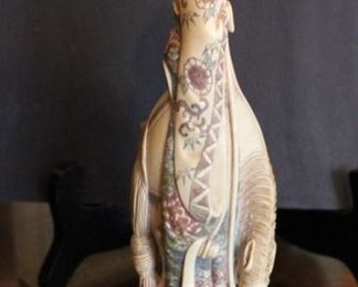 Chinese Ivory Man on Horse with Coloration