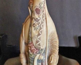 Elder Chinese Man on Horse with Colorful Robe