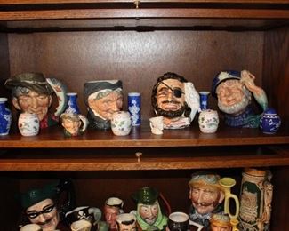Royal Dalton Toby Mugs and Small Jars and Vases
