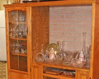 Display Cabinet, Ent. Center, Framed Art, Lladro Figures, Asian figures, Decanters, Bowls, Vases, Brides Baskets, Stemware