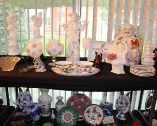 Glassware, Ford Dishes, Vases, Covered Jars, Buddahs, Figurines