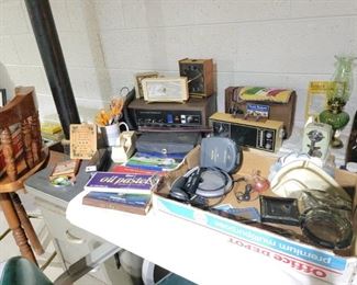 ar Stool, Desk, Radios Ashtrays, Oil Pastels, Colored Pencils, Scissors