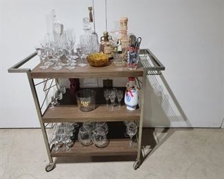 Tea Cart and Bar Ware