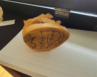 Bottom of Winged Chinese Ivory Horse