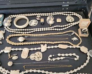 Ivory Bracelet, Charms, Pendants, Earrings, Pins, Cuff Links, Necklaces and Ring